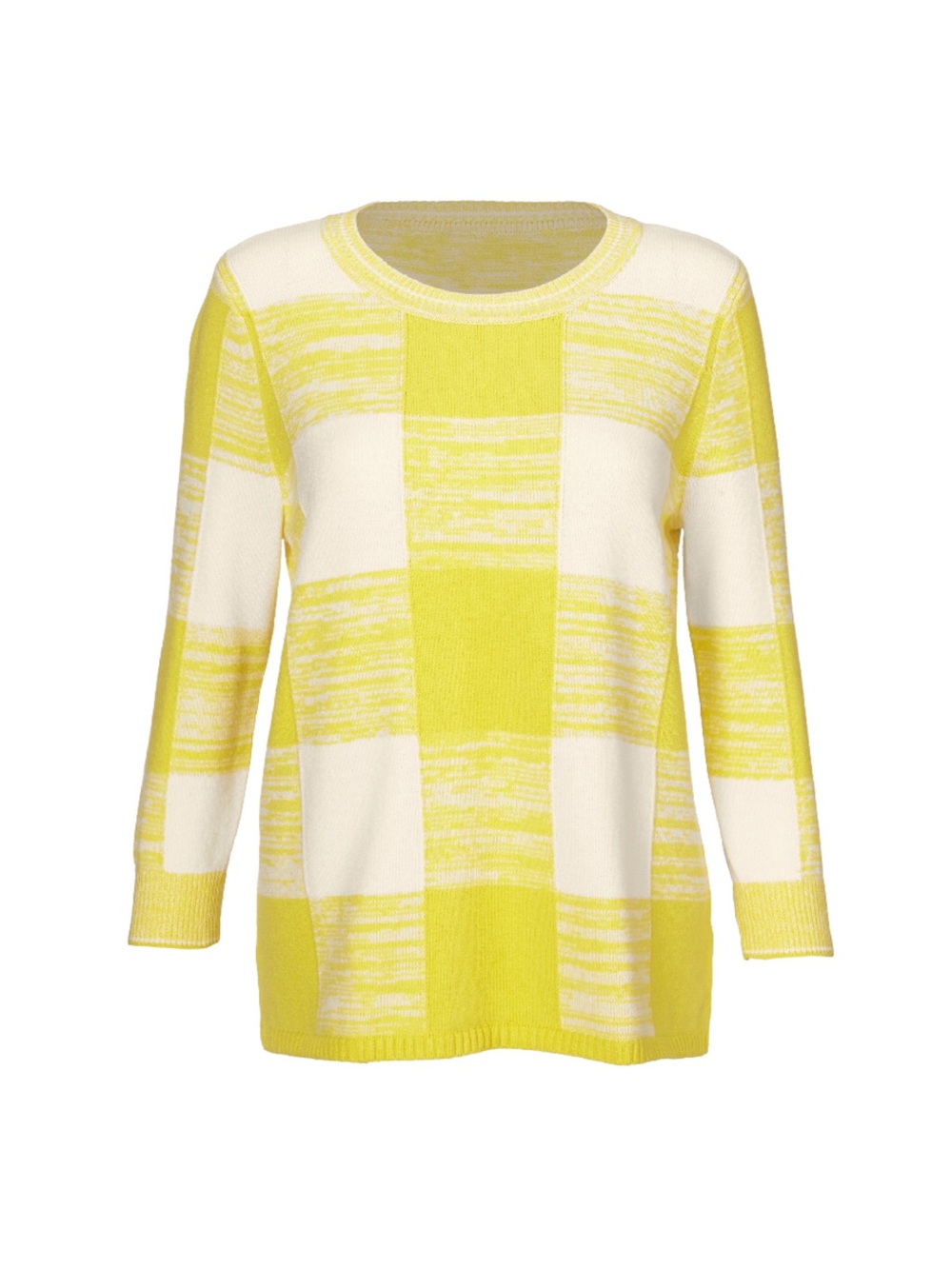 NWT Cabi Checkerboard Yellow & White Sweater, L